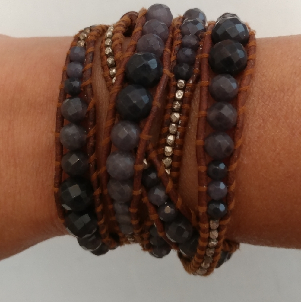 Chan Luu Grey Stone & Silver Necklace or Bracelet